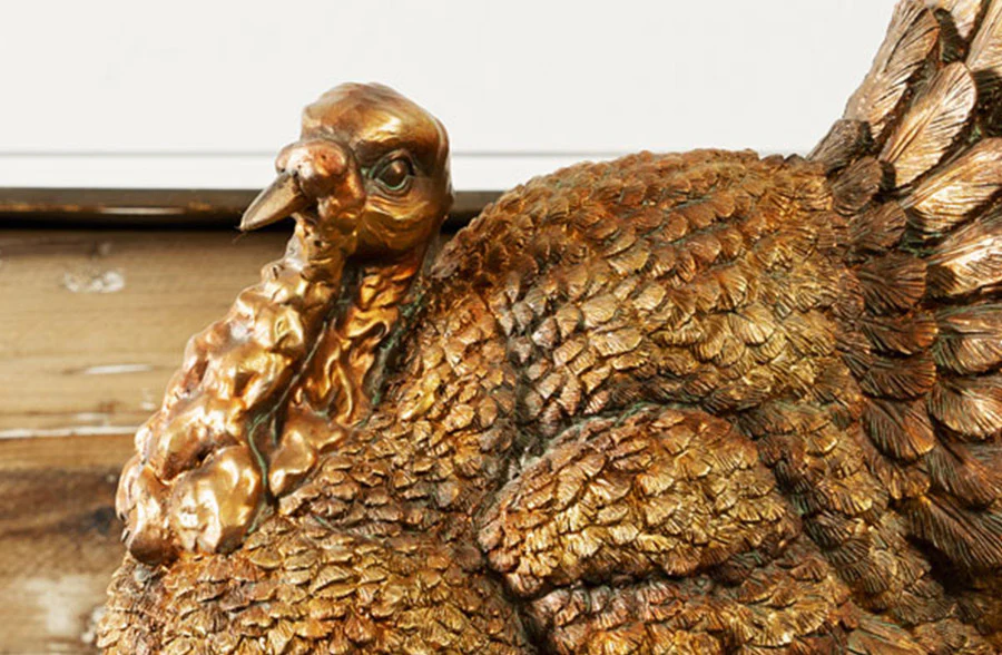 Antique Gold Turkey Statue