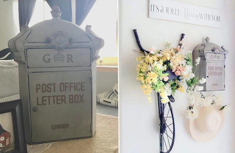 Antiqued Iron Post Office Box