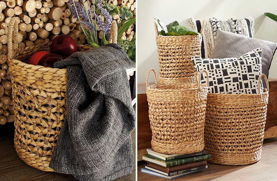 Woven Seagrass Baskets, Set Of 3