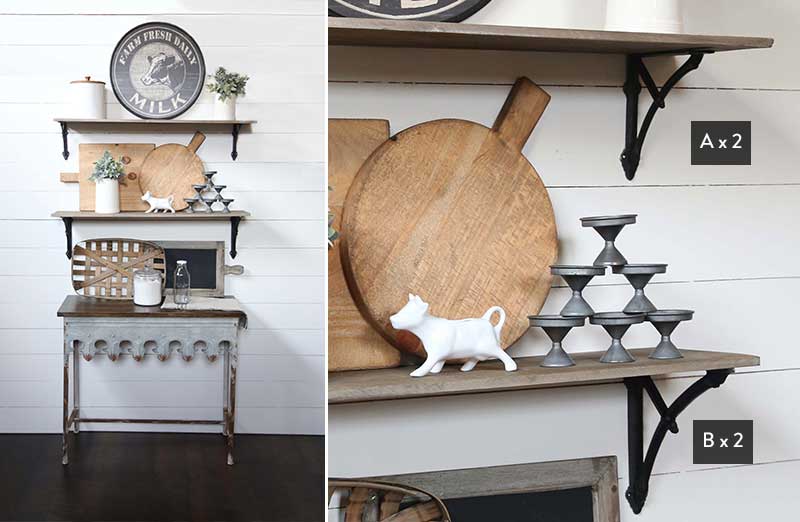 Iron Industrial Arc Shelf Brackets  Set of 2