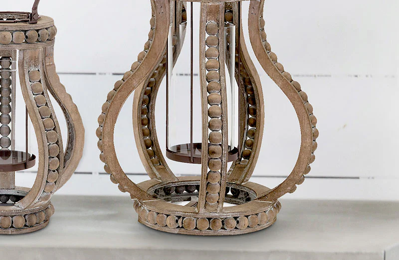 Large Wooden Bead Lantern