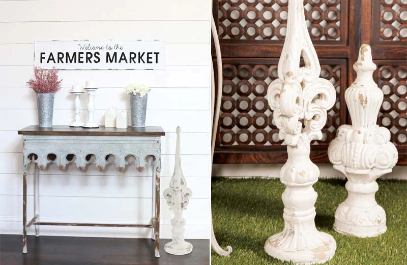 Chippy Distressed Finial Sculpture