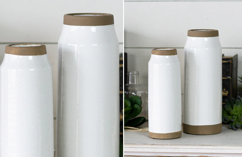 Tall Ceramic Vases, Set of Two