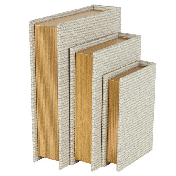 Faux Leather Book Box, Set of 3, Choose Your Color