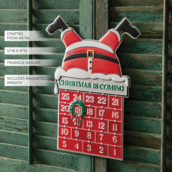 Magnetic Christmas Countdown Metal Sign