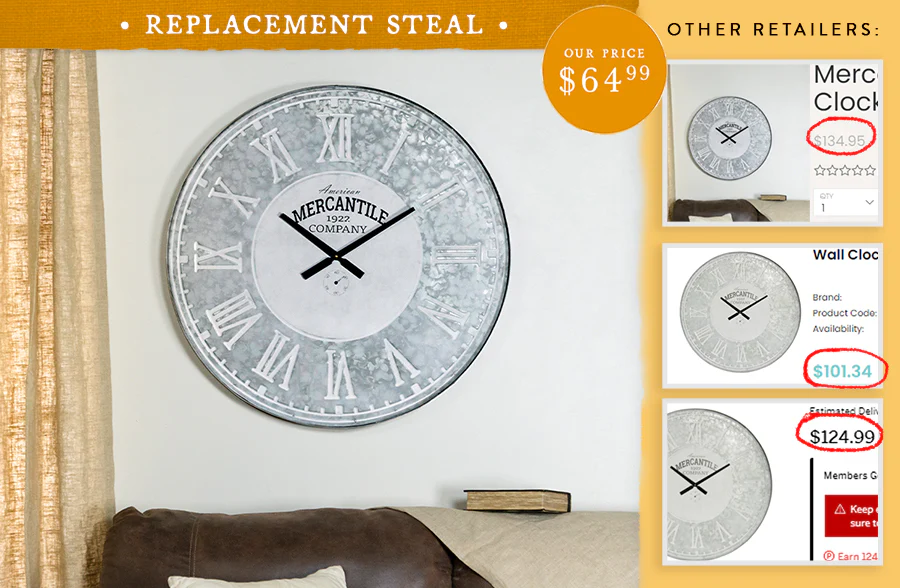 Embossed Metal Wall Clock
