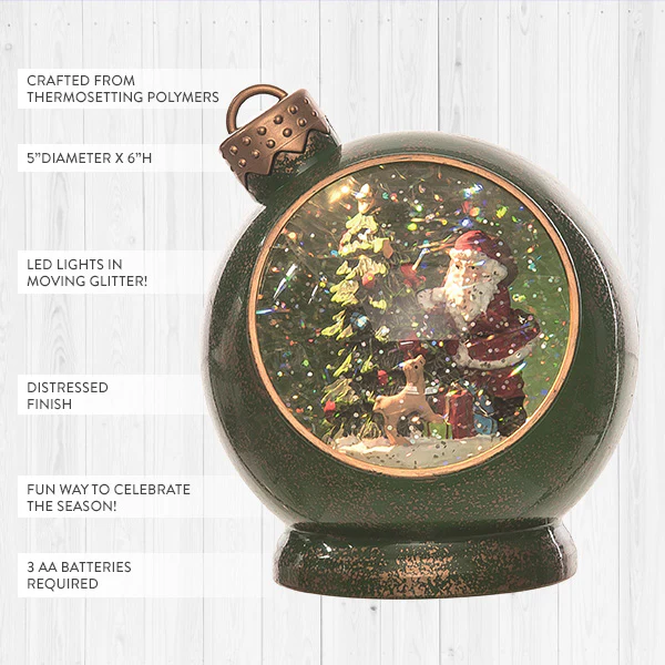 LED Santa Claus Snow Globe Ornament