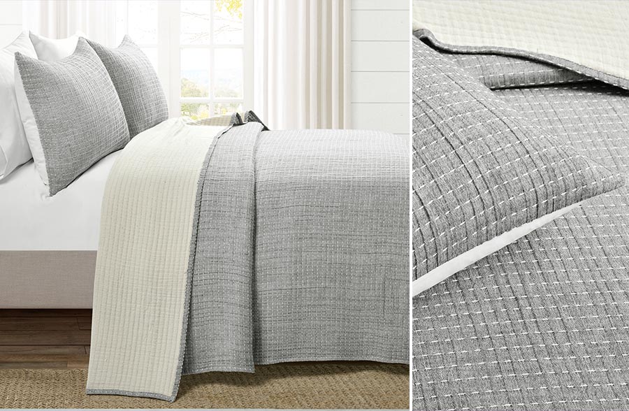 Yarn-Dyed Cotton 3 Piece Bedding, Pick Your Color