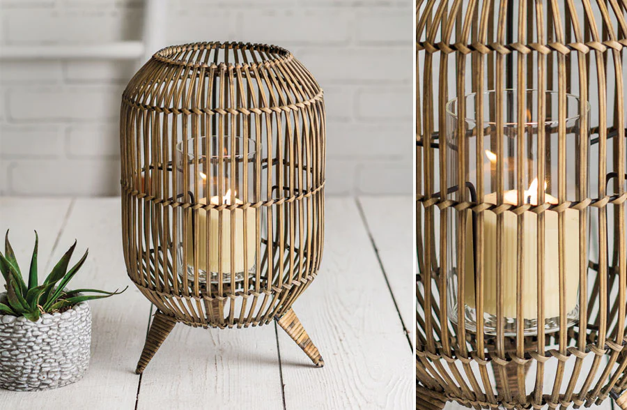 Standing Wicker Lantern