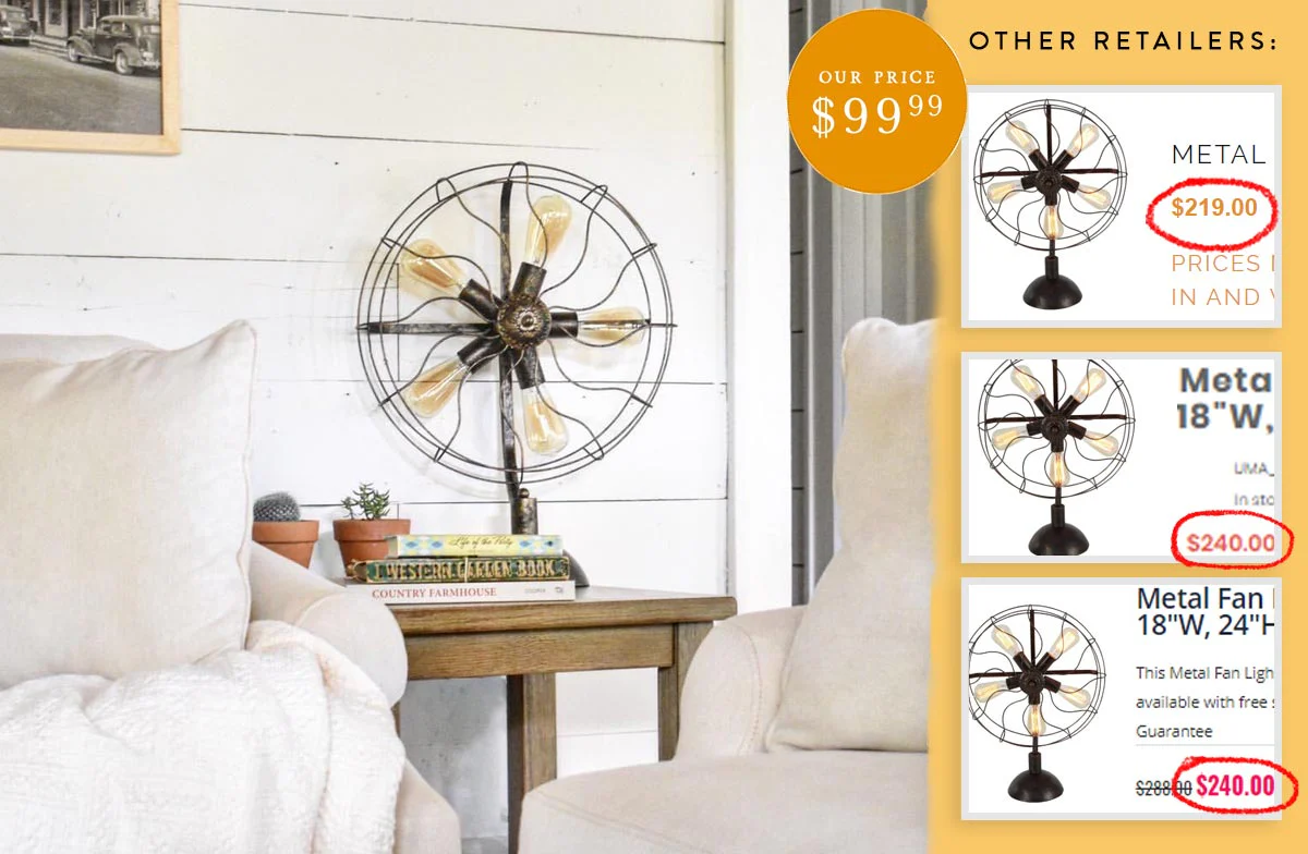 Antique Re-purposed Fan Light