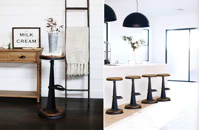 Round Industrial Bar Stool