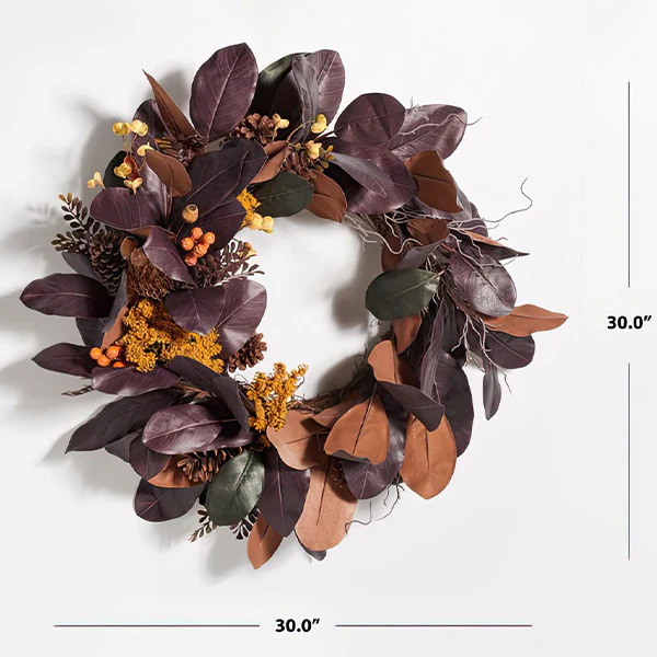 Lifelike Magnolia Leaf Wreath