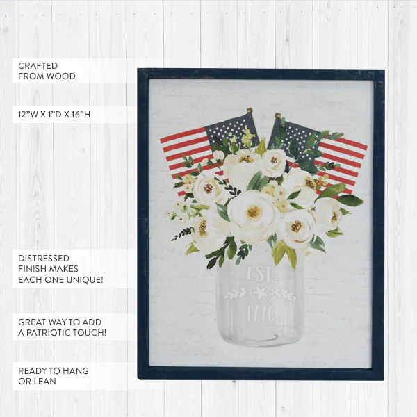 Patriotic  Flower Bouquet Sign
