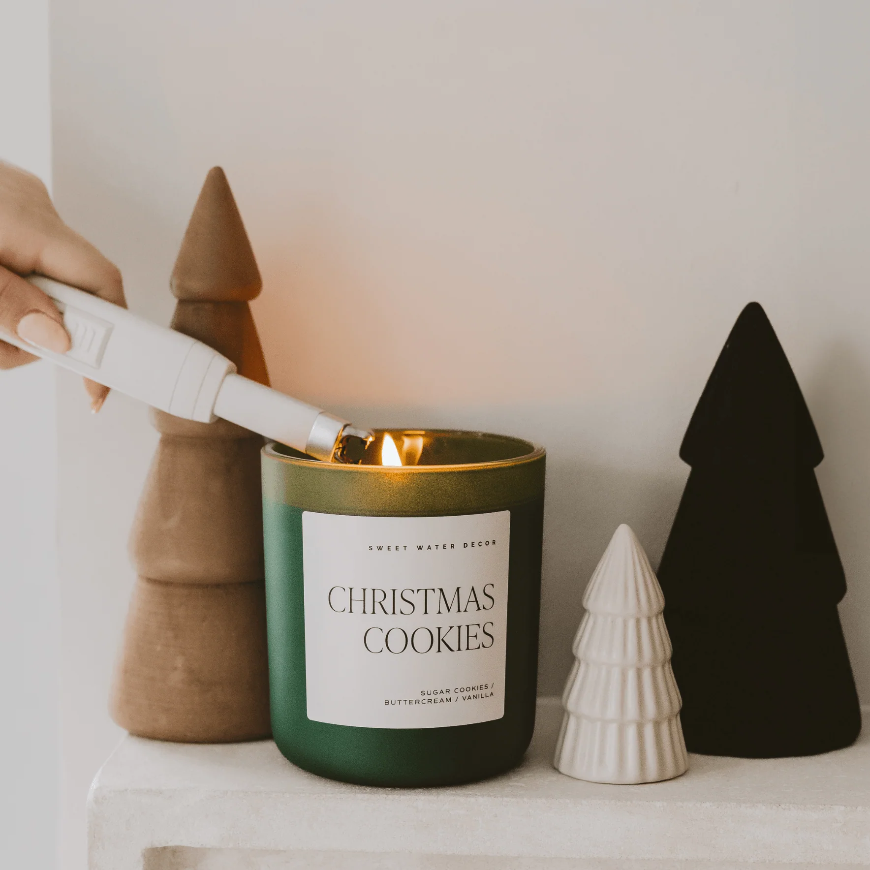 Christmas Cookies Soy Candle - Green Matte Jar - 15 oz
