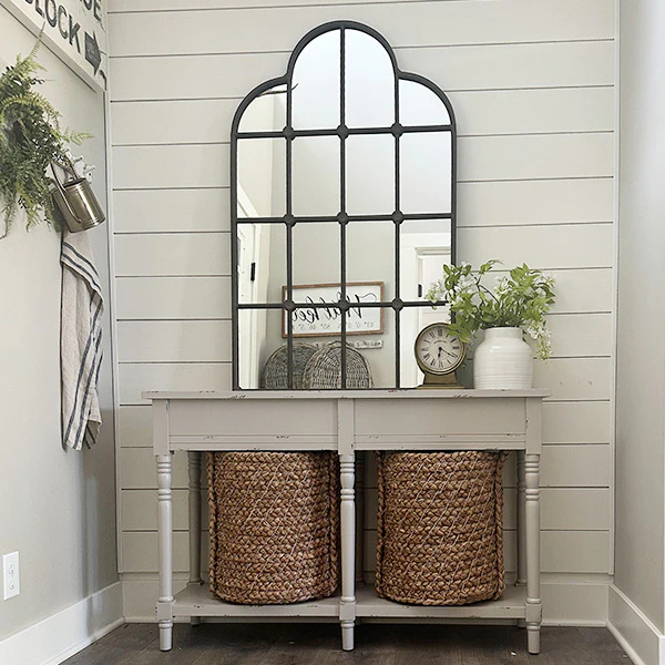 Windowpane Arched Modern Mirror