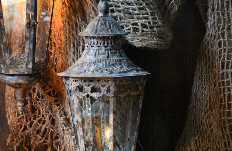Distressed Ornate Hanging Lantern
