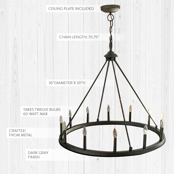 Vintage Candelabra Round Chandelier