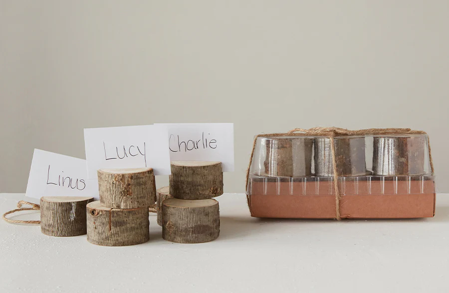 Poplar Wood Card Holders, Set of 6