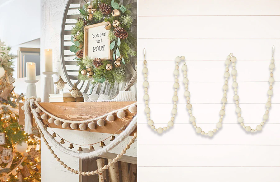 6 Foot Wooden Beaded Garland