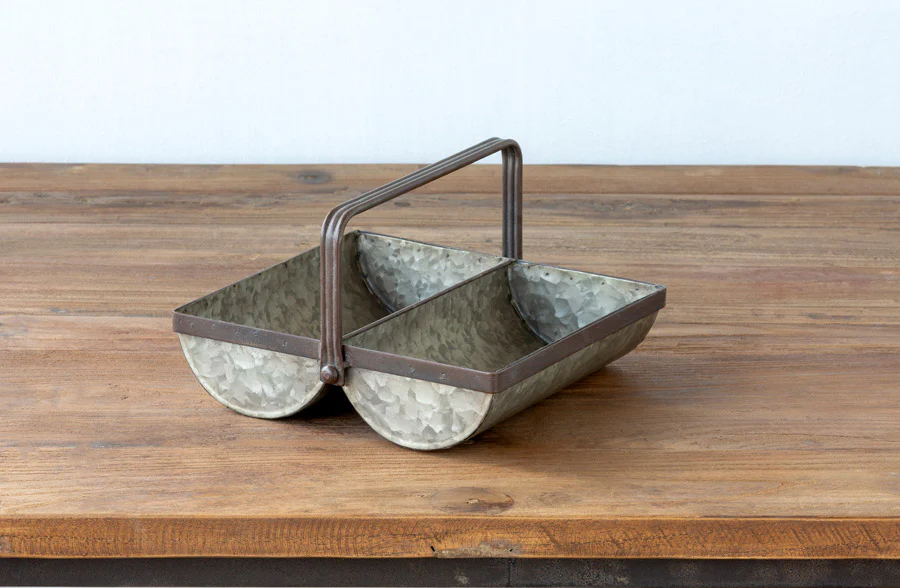Galvanized Metal Trough Caddy