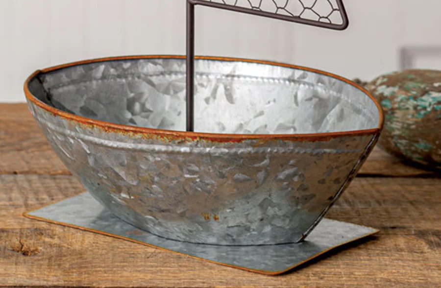 Galvanized Sailboat Bowl