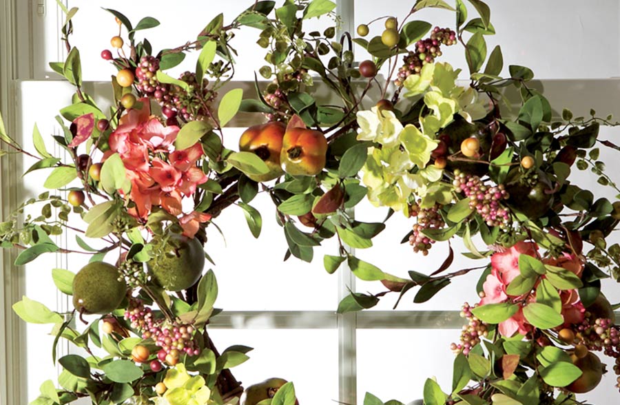 Hydrangea, Pear and Berry Wreath