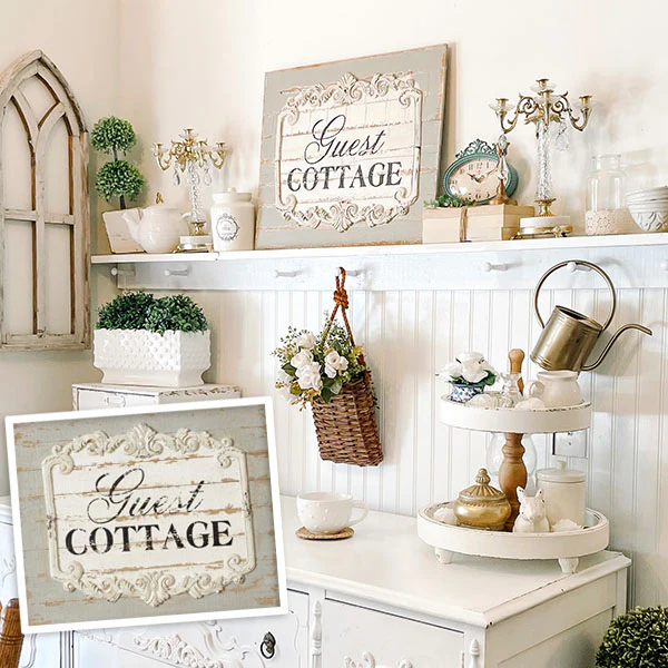 Distressed Victorian Guest Cottage Sign
