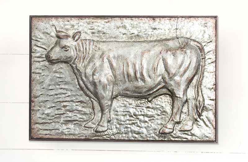 Metal Embossed Cow Frame