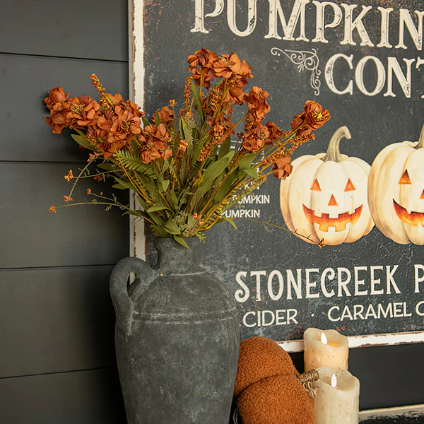 Wild Flower with Heather and Fern Bush, Set of 3