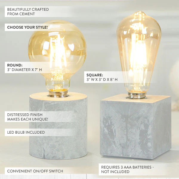 Cement Base Lamp, Pick Your Style