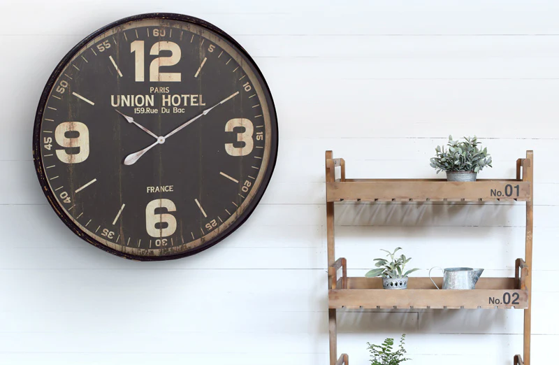 35 HUGE Distressed Union Hotel Clock
