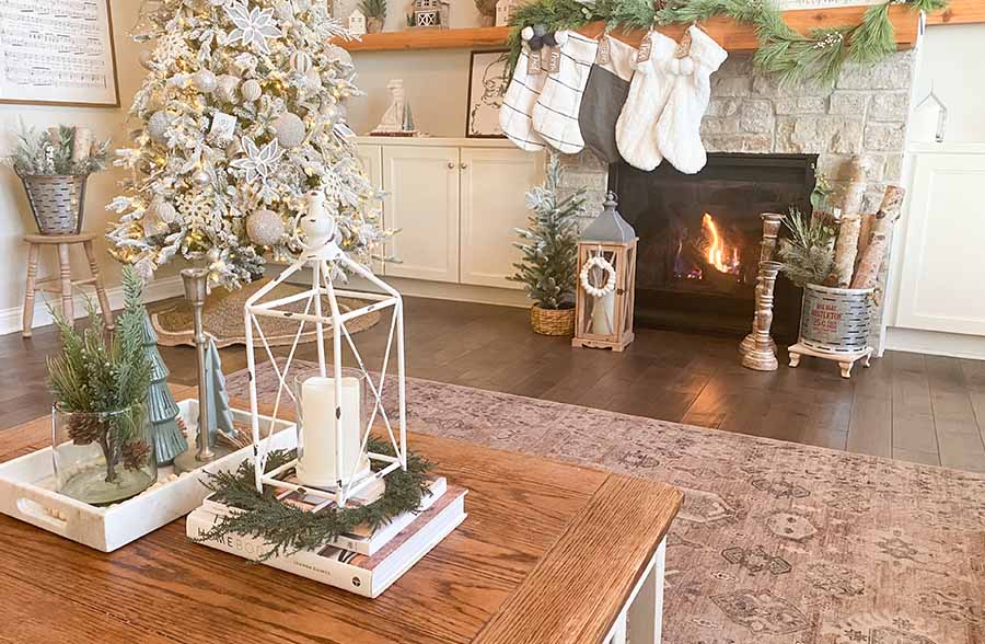 Chippy White Framed Lantern