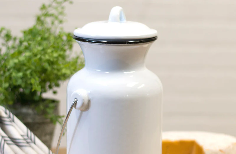 Enamel Milk Jug With Lid
