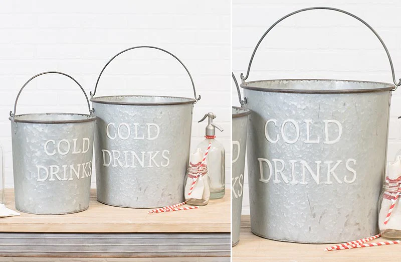 Ice Cold Drink Buckets  Set of 2