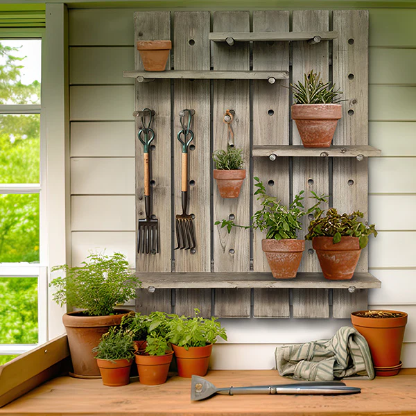 Customizable Wooden Peg Wall Shelf