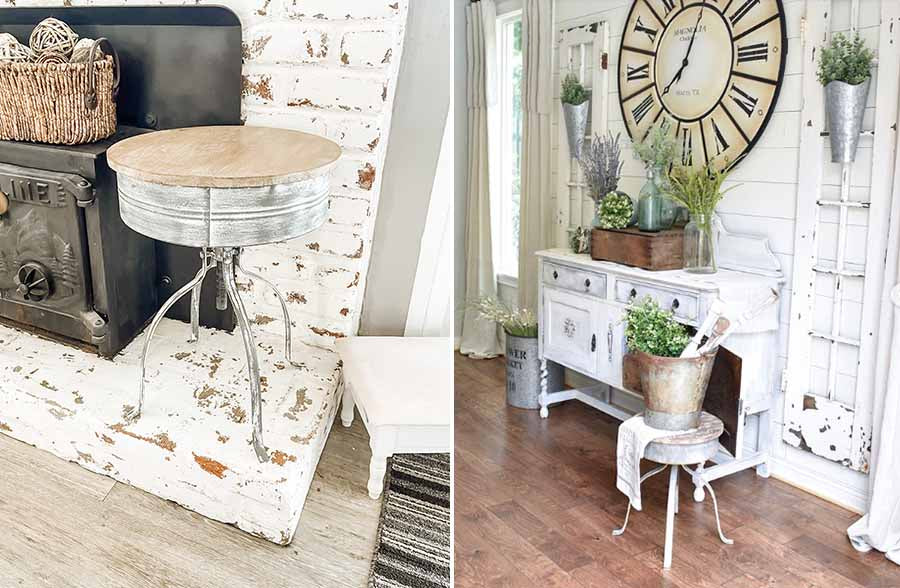 Adjustable Antique Finish Plant Riser