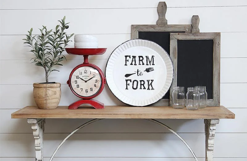 Distressed Red Scale Clock