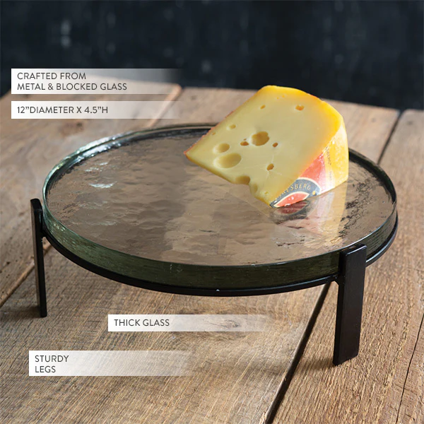 Blocked Glass Dessert Stand