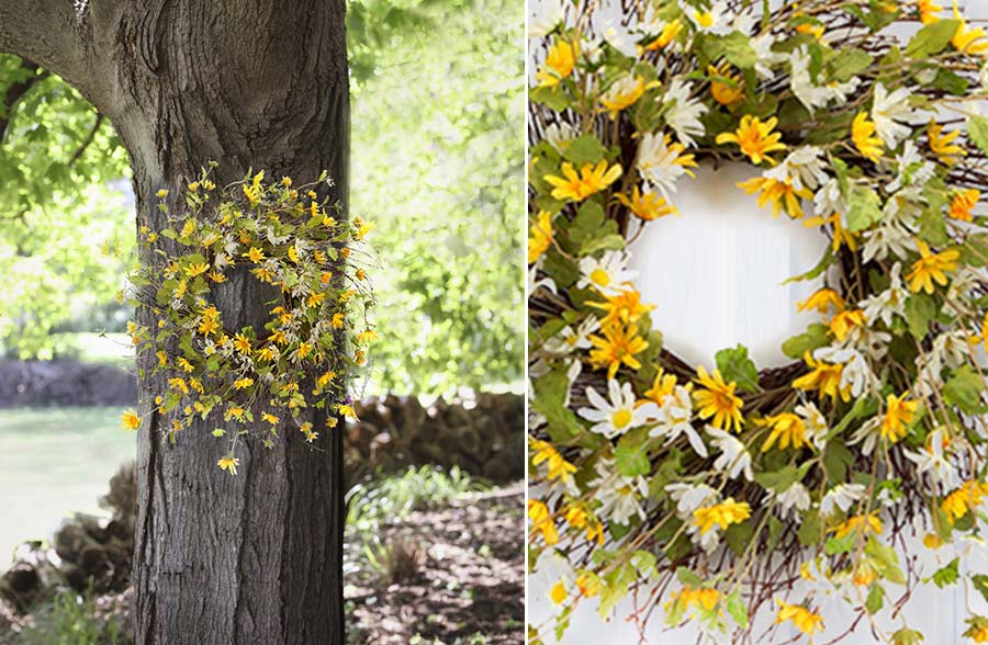 Field Daisy and Twig Wreath