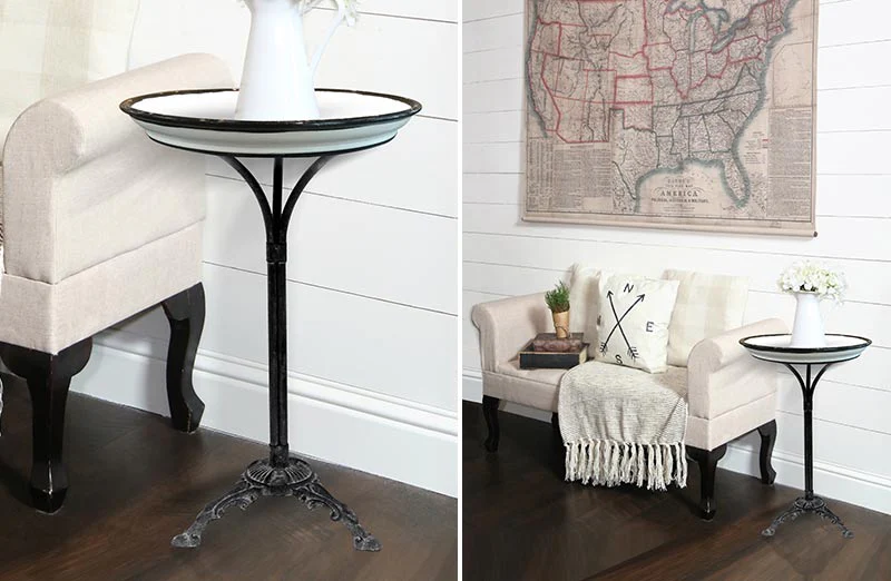 French Enamel Top Table