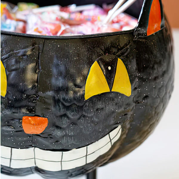 Painted Metal Halloween Candy Bowl, Choose Your Style