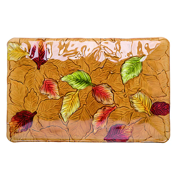 Fused Glass Leaves Plate
