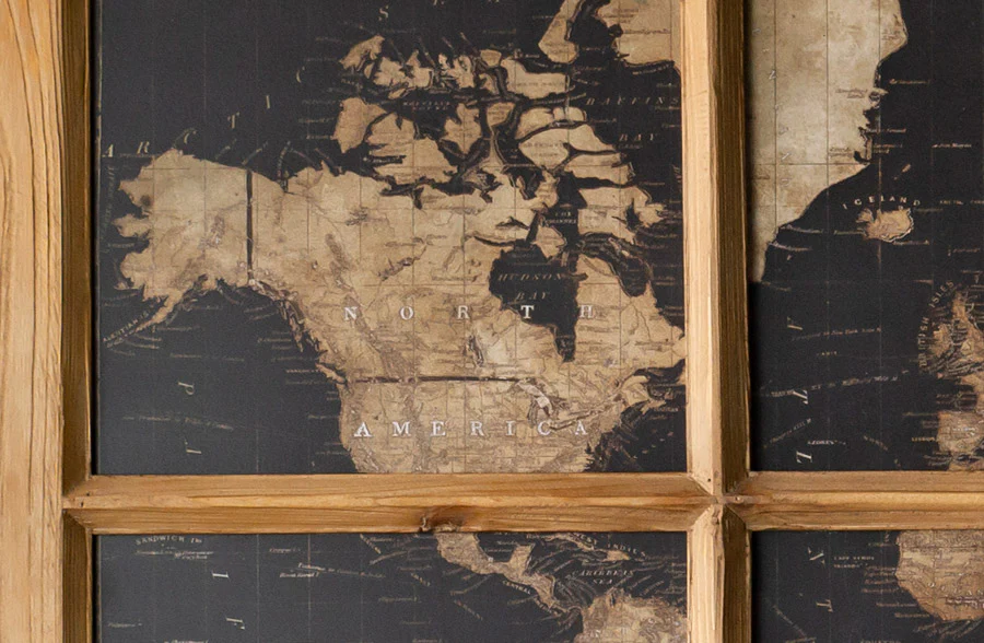 HUUUGE World Map Window Pane Wall Art