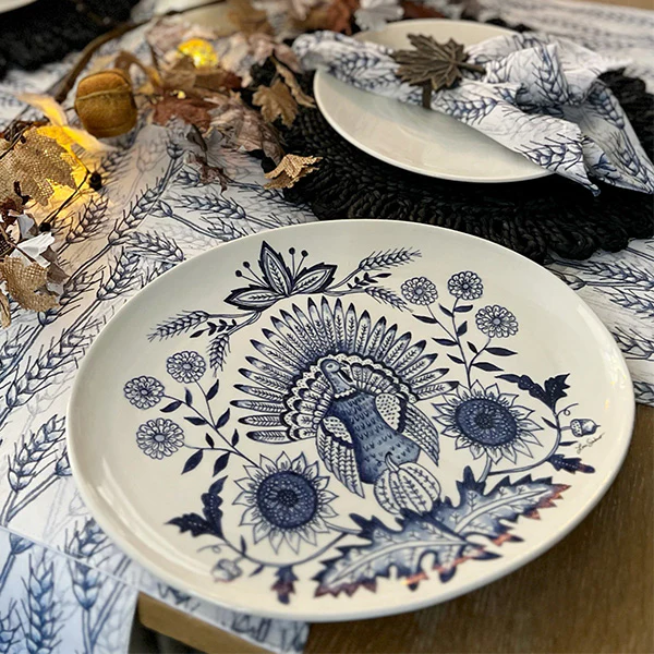 Turkey Oval Platter | Blue Harvest