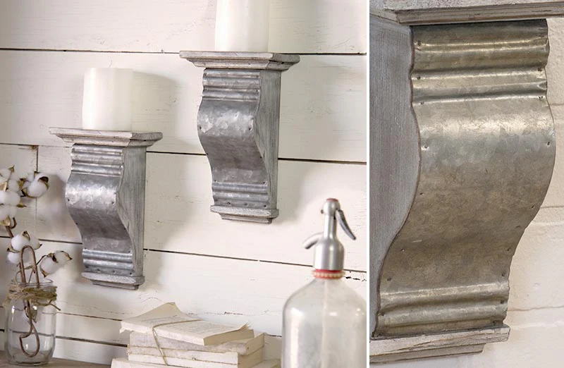 Antique Distressed Corbels  Set of 2