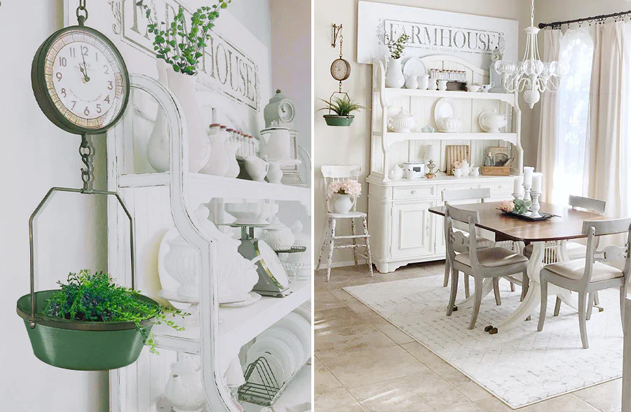 Green Hanging Grocery Scale Clock