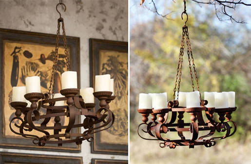 *HUUUGE* Rusty Candle Chandelier