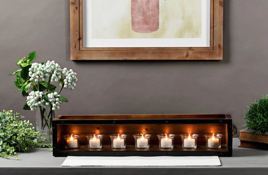 Wooden Votive Candle Holder