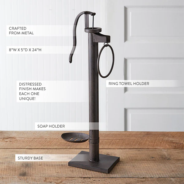 Water Pump Soap and Towel Holder