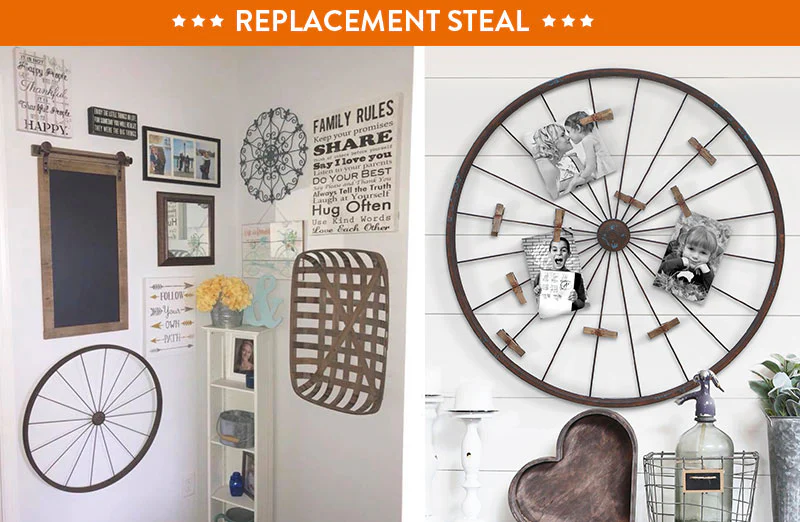 Wagon Wheel Photo Display